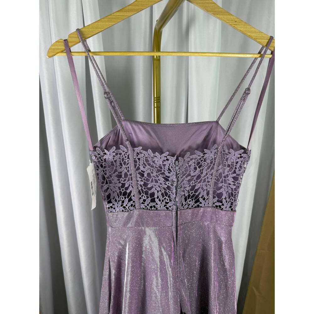 City Studios Juniors Glitter Ball Gown Lavender Size 12 Prom Formal NWT - Picture 4 of 7